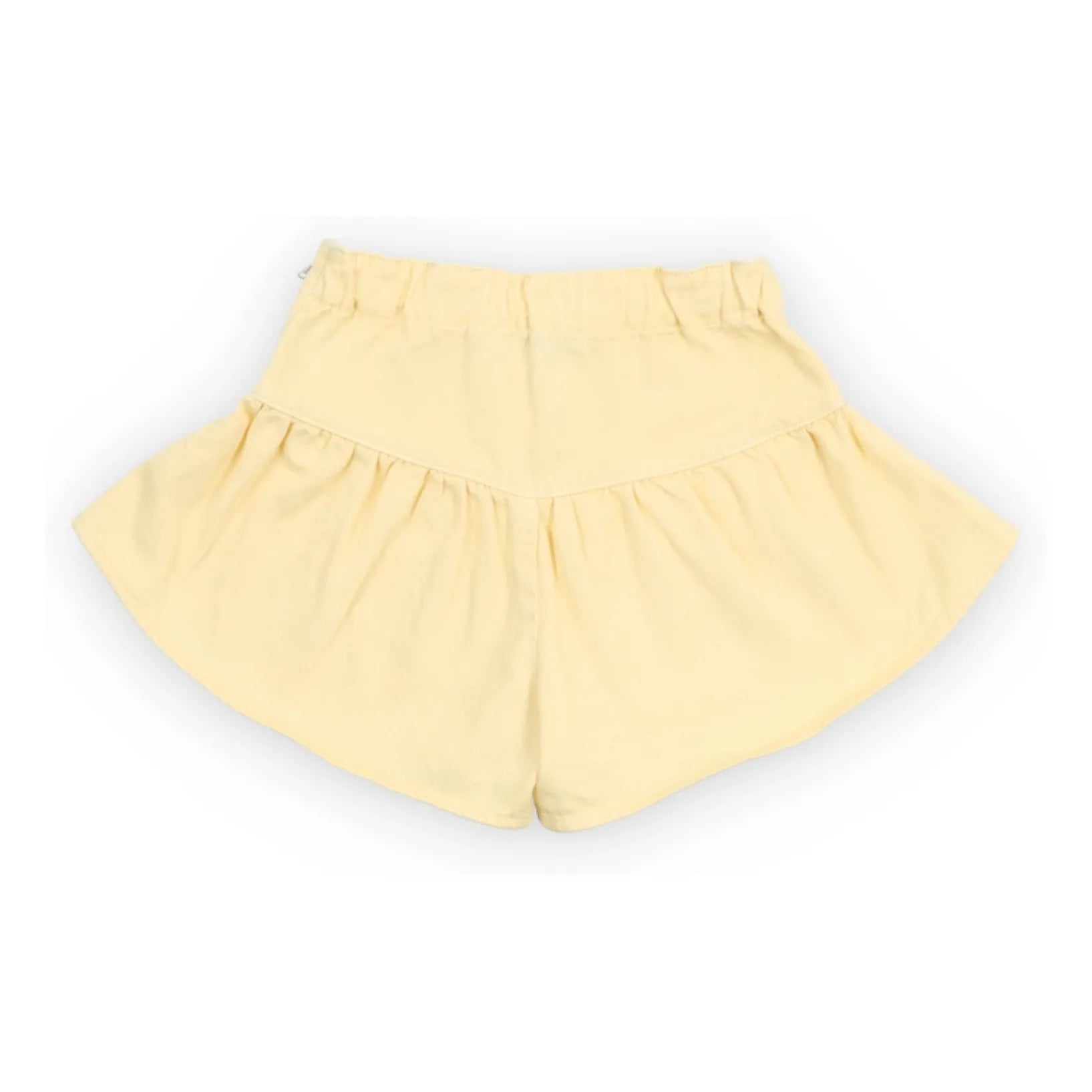 the new society - Bellis Denim Pantalón Corto Volantes | Amarillo pálido