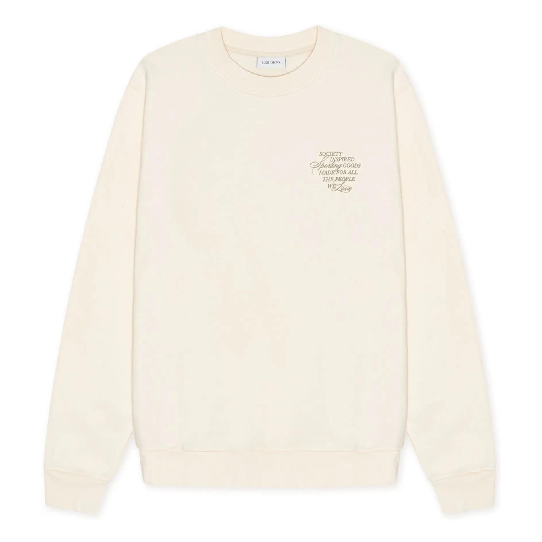 Les Deux - Sudadera de cuello redondo de algodón Faience | Crema