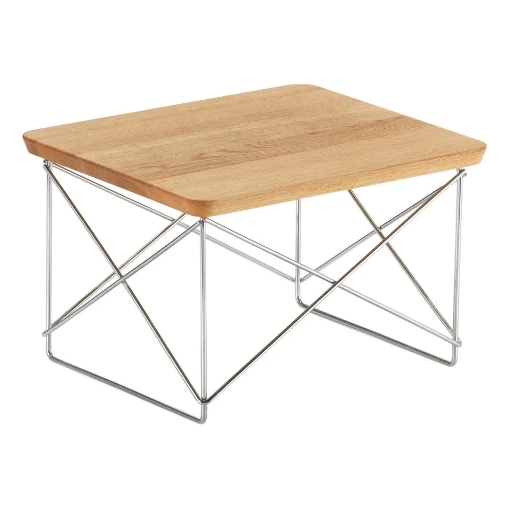 Vitra - Mesa auxiliar LTR - Base cromada - Charles & Ray Eames, 1950 | Roble