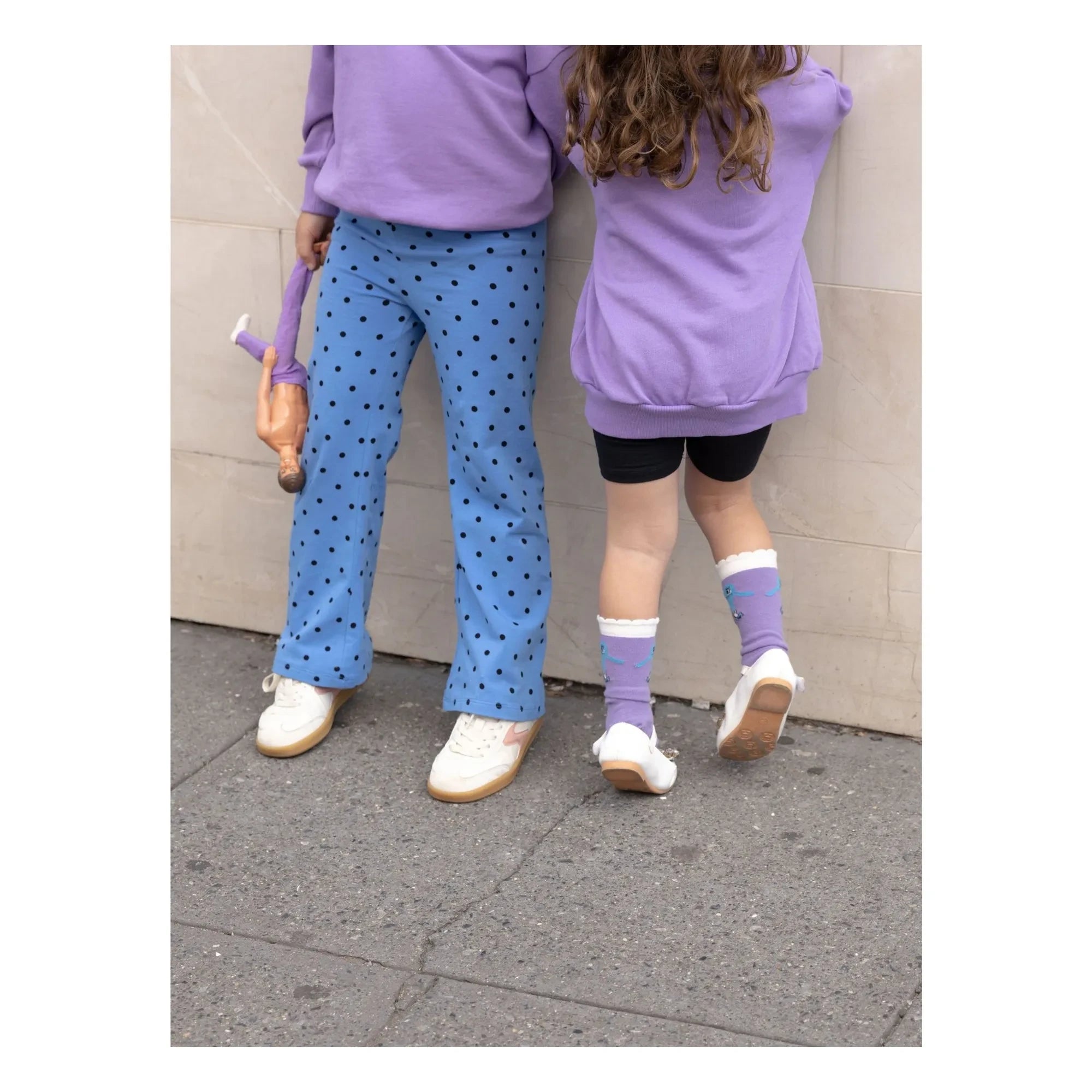 Mini Rodini - Pantalones acampanados de algodón orgánico | Azul azur