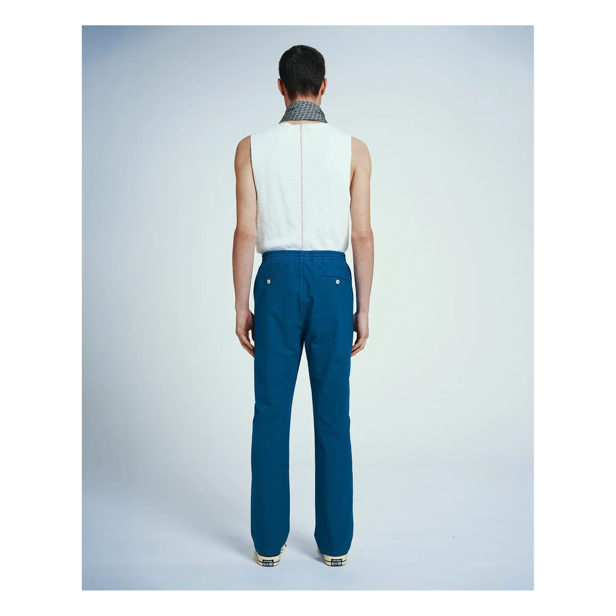 Homecore - Pantalones de algodón orgánico con cintura elástica | Azul