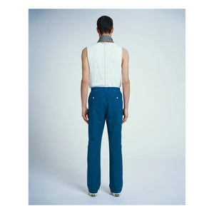Homecore - Pantalones de algodón orgánico con cintura elástica | Azul