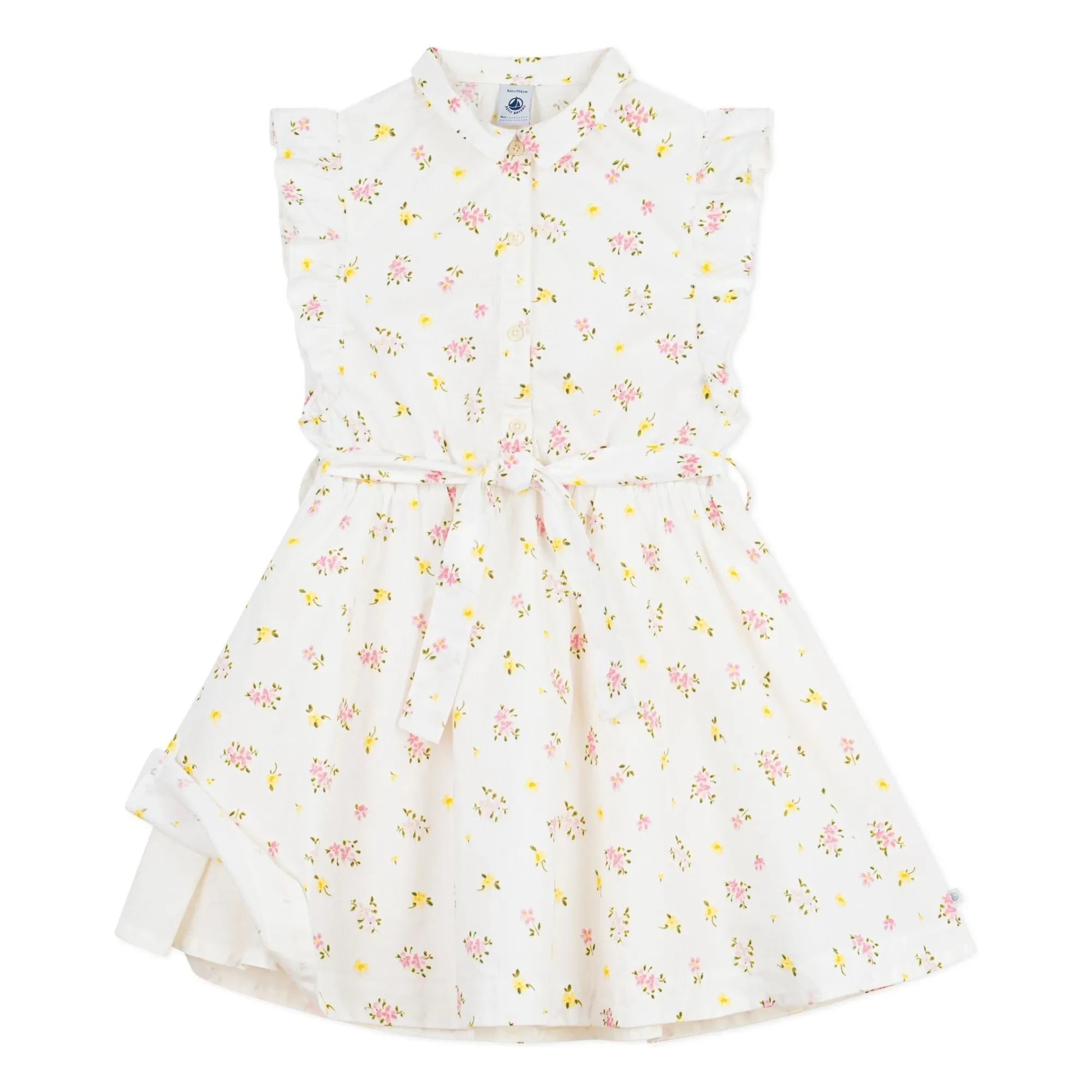 Petit Bateau - Vestido sin mangas de algodón orgánico con estampado floral | Blanco