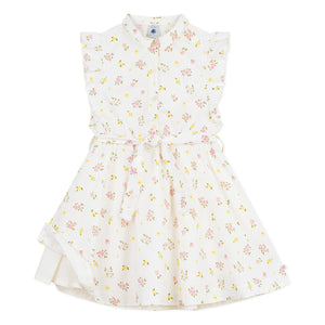 Petit Bateau - Vestido sin mangas de algodón orgánico con estampado floral | Blanco