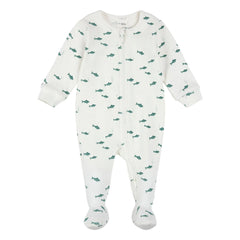 Petit Lem - Pijama de algodón orgánico acanalado con pie de pez | Beige