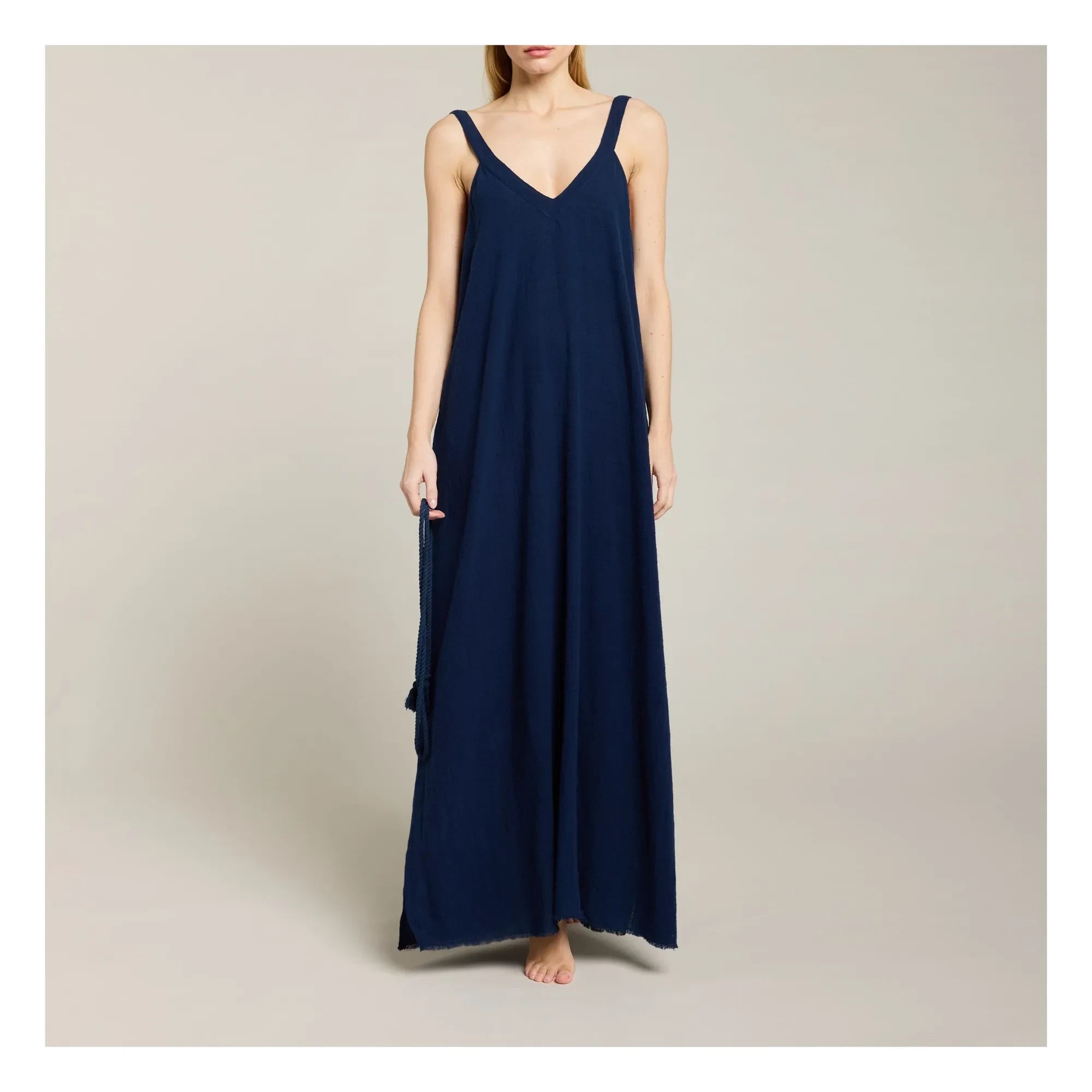 Maison Saint Julien - Vestido de gasa de algodón Bizance | Azul marino
