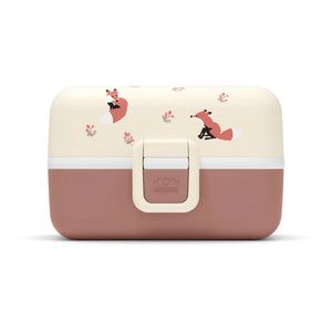 Monbento - MB Tresor, fiambrera bento adaptable para niños con 3 compartimentos | Rosa polvo