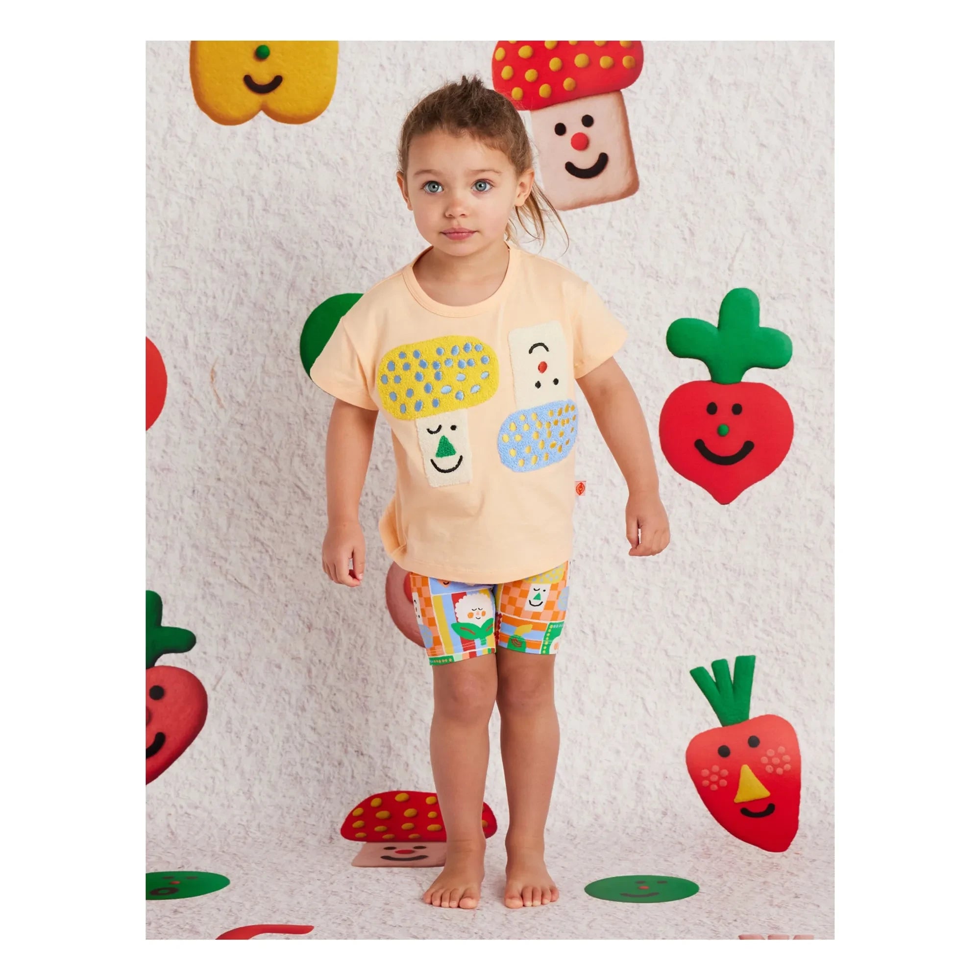 Halcyon Nights - Pantalones cortos de bicicleta de algodón orgánico con verduras | Naranja