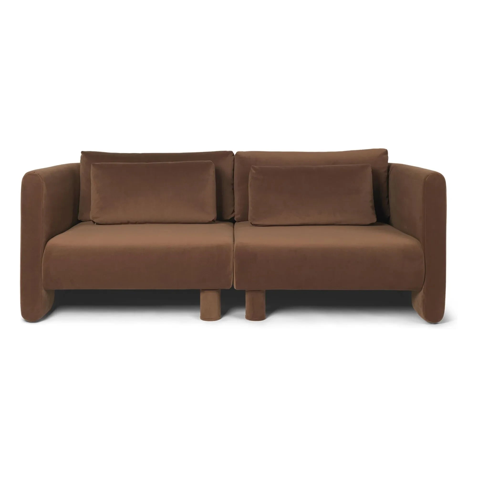Ferm Living - Sofá modular Dase de terciopelo, módulo derecho | Marrón