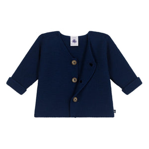 Petit Bateau - Cárdigan de algodón orgánico Barby | Azul marino