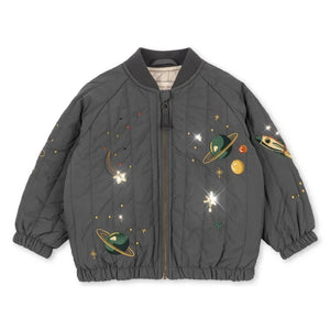 Konges Sløjd - Juno Space Chaqueta Bomber con Lentejuelas | Gris carbón