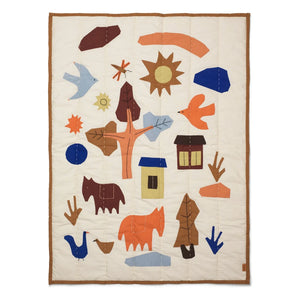 Ferm Living Kids - Manta de algodón Village