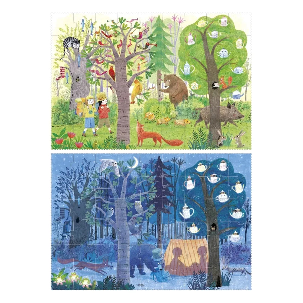 Londji - Puzle de doble cara Noche y Día en el Bosque