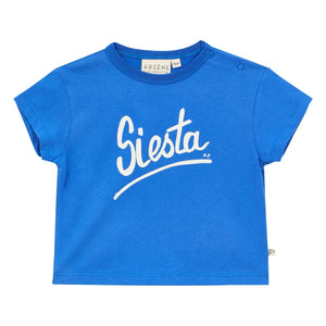 Arsène et Les Pipelettes - Camiseta de algodón orgánico para bebé Siesta | Azul Celeste