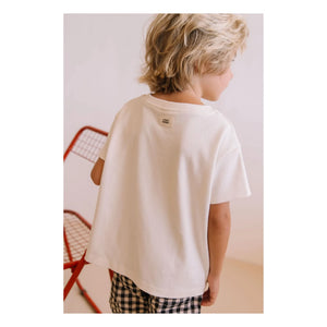 Studio Bohème - Camiseta con plato de mantequilla de algodón orgánico esencial | Crudo