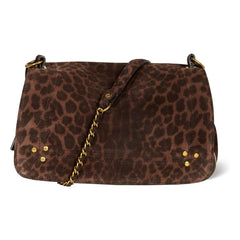 Jérôme Dreyfuss - Bolso de leopardo de terciopelo Bobi | Marrón