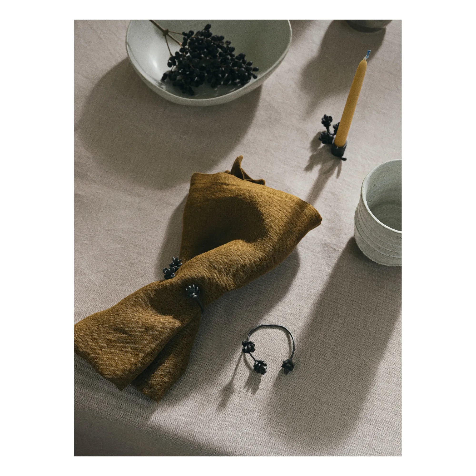 Ferm Living - Anillo de servilleta de latón - Juego de 4 | Negro