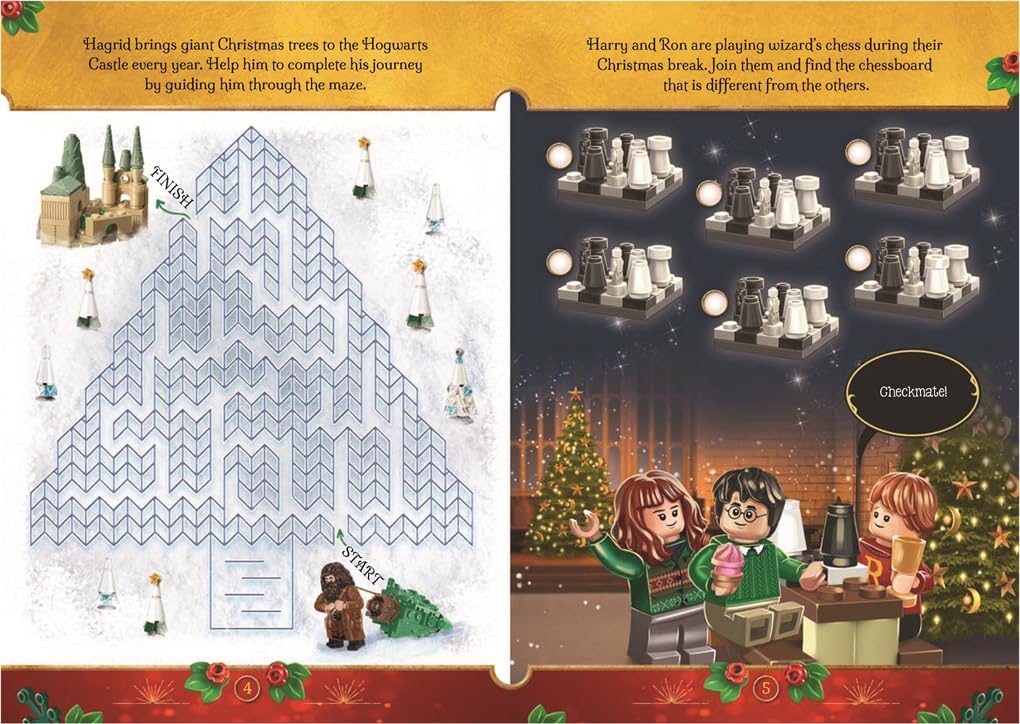 Buster Books - Lego Harry Potter Magical Christmas Libro de actividades e historias en inglés con figura de juguete