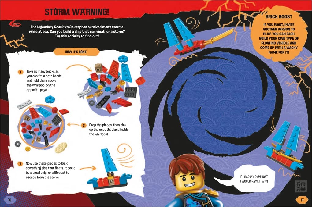 Buster Books - Libro de actividades e historias en inglés con figuras LEGO Ninjago
