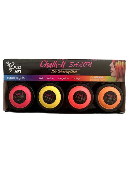 Buzz Art - Tizas de pelo con colores neón para niños