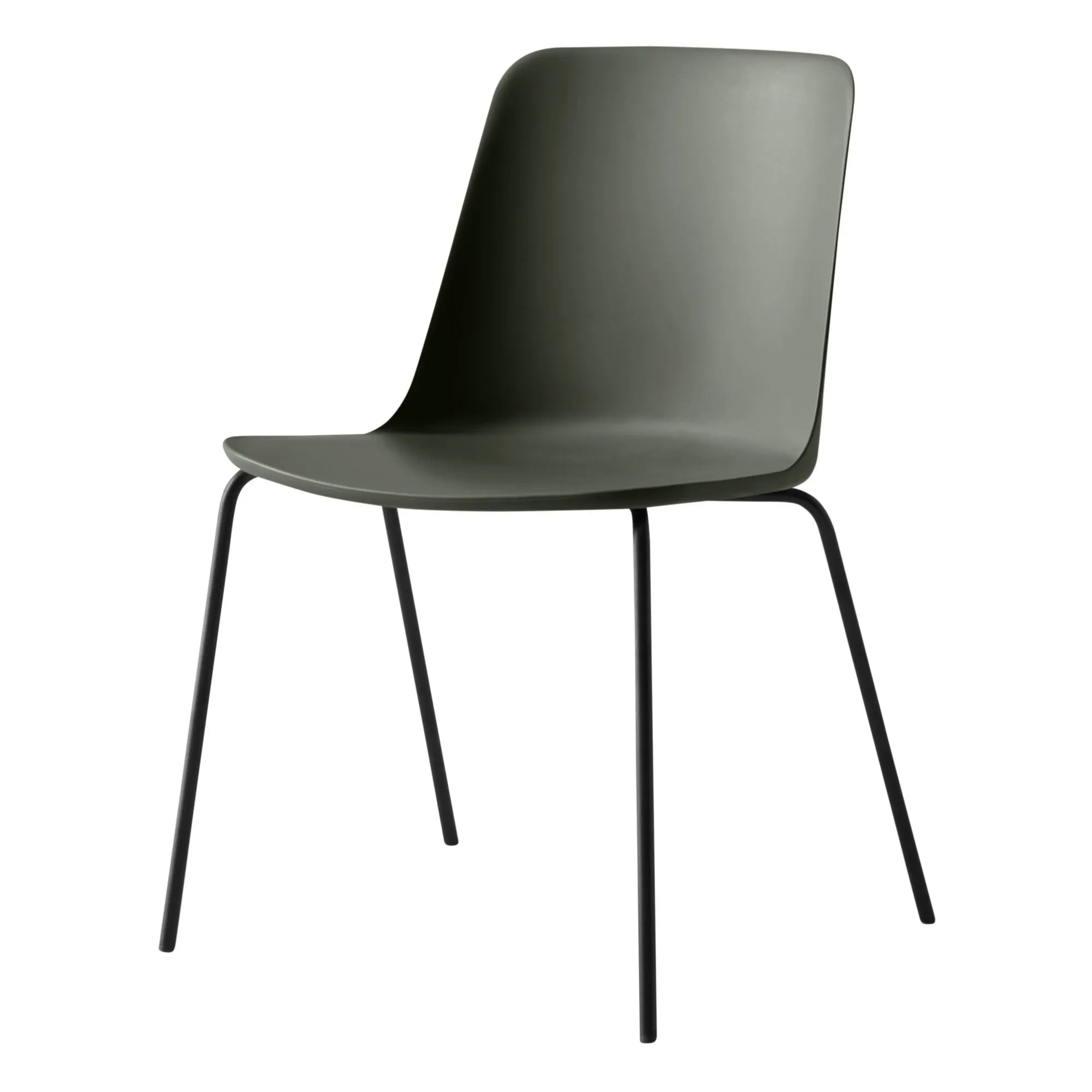 & Tradition - Silla Rely HW65, estructura negra | Verde