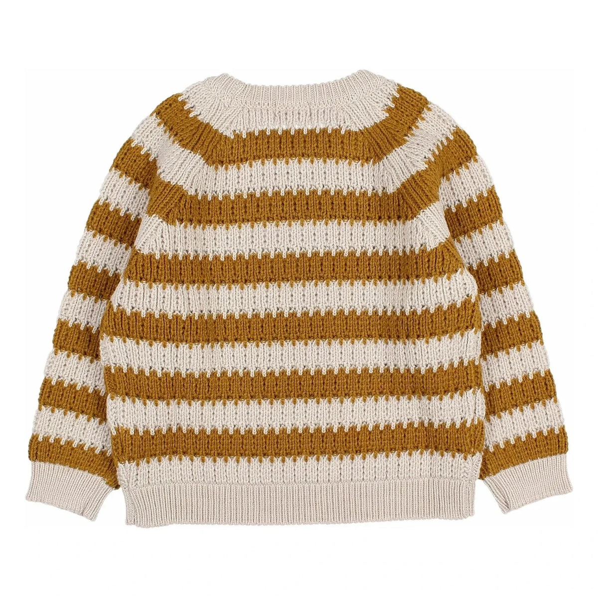 Búho - Jersey de alpaca de lana a rayas | Mostaza