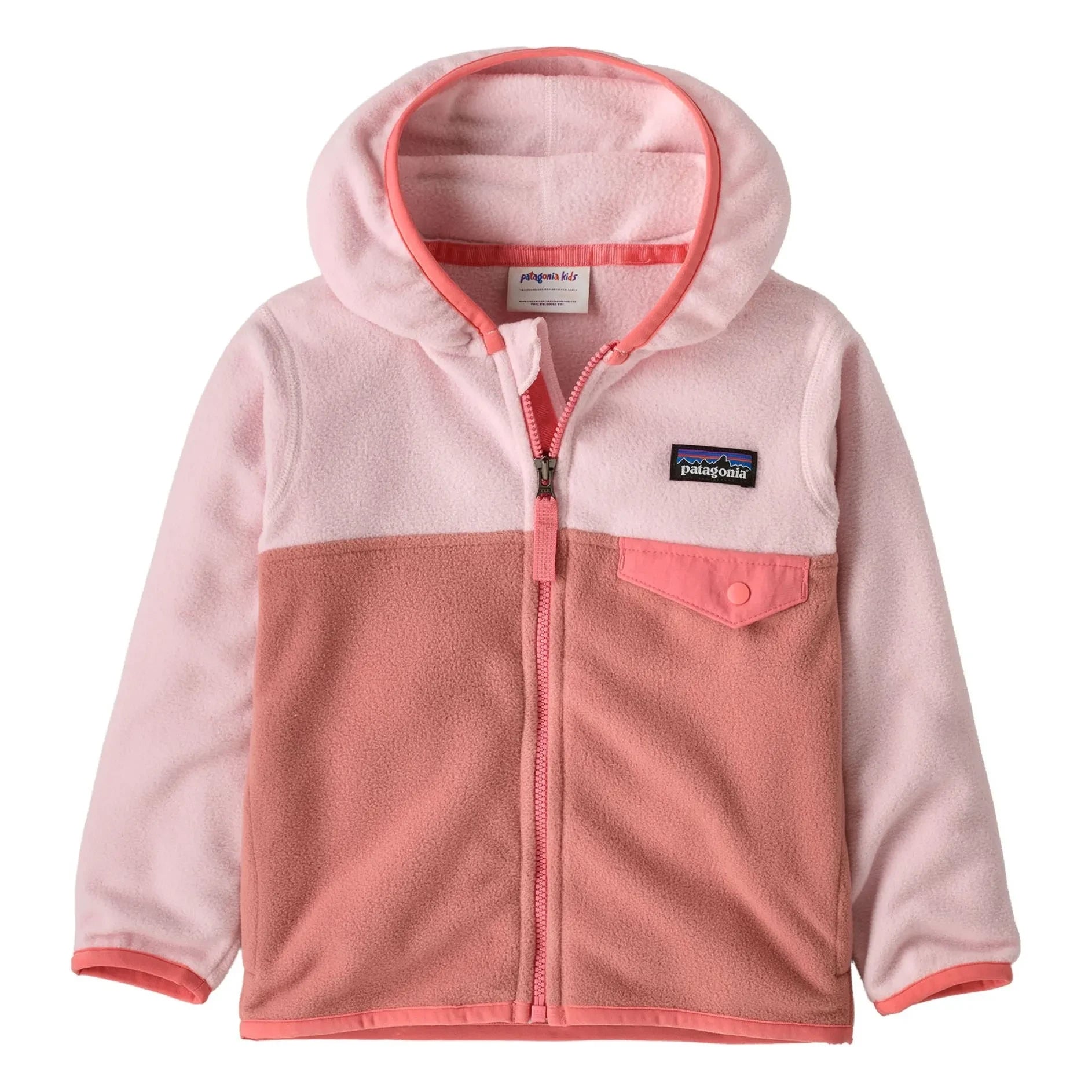 Patagonia - Chaqueta polar Micro D Snap-T de fibra reciclada para bebé | Rosa
