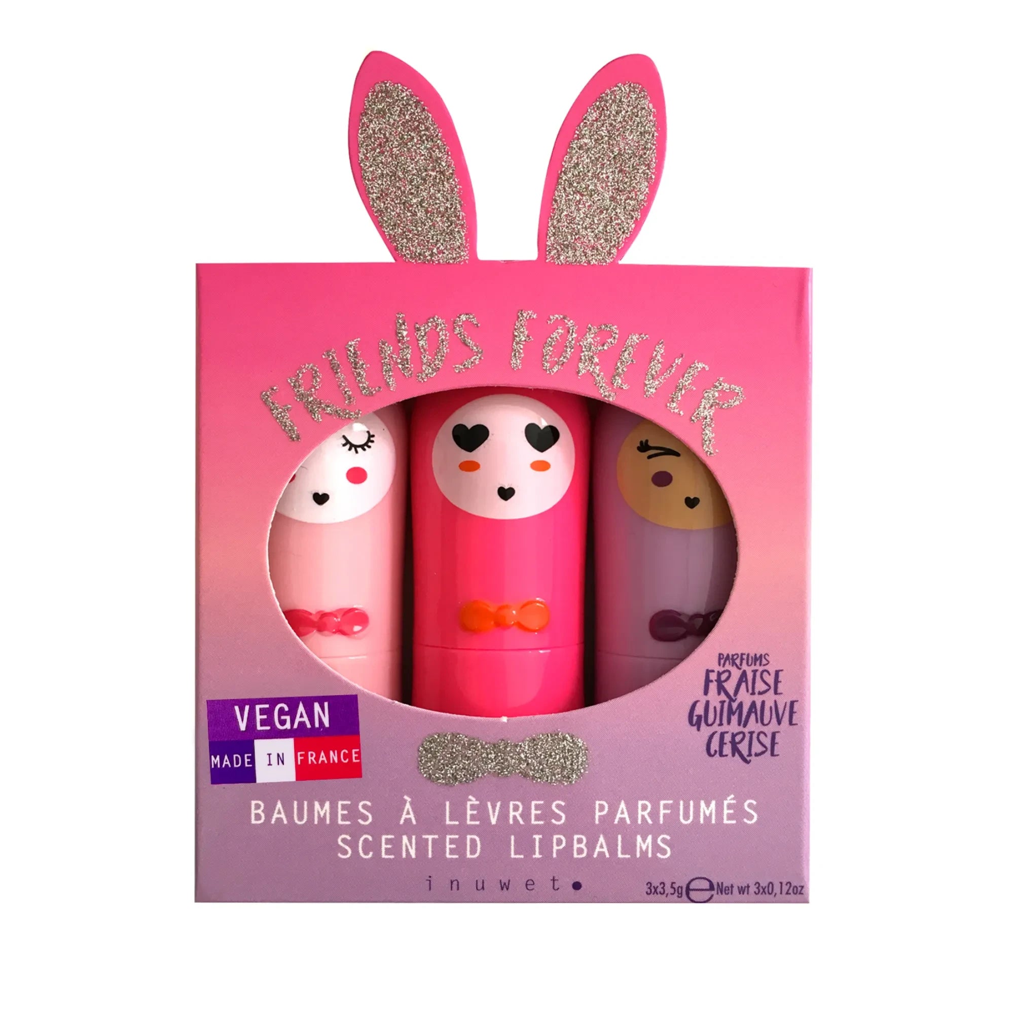 Inuwet - Bálsamo Labial Vegano Bunny Caja Regalo - Set de 3 unidades