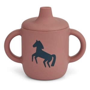 Liewood - Vaso de aprendizaje de silicona Neil | Horses/Dark rosetta