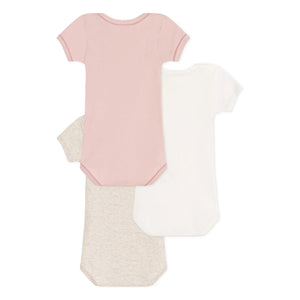 Petit Bateau - Conjunto de 3 bodys | Rosa