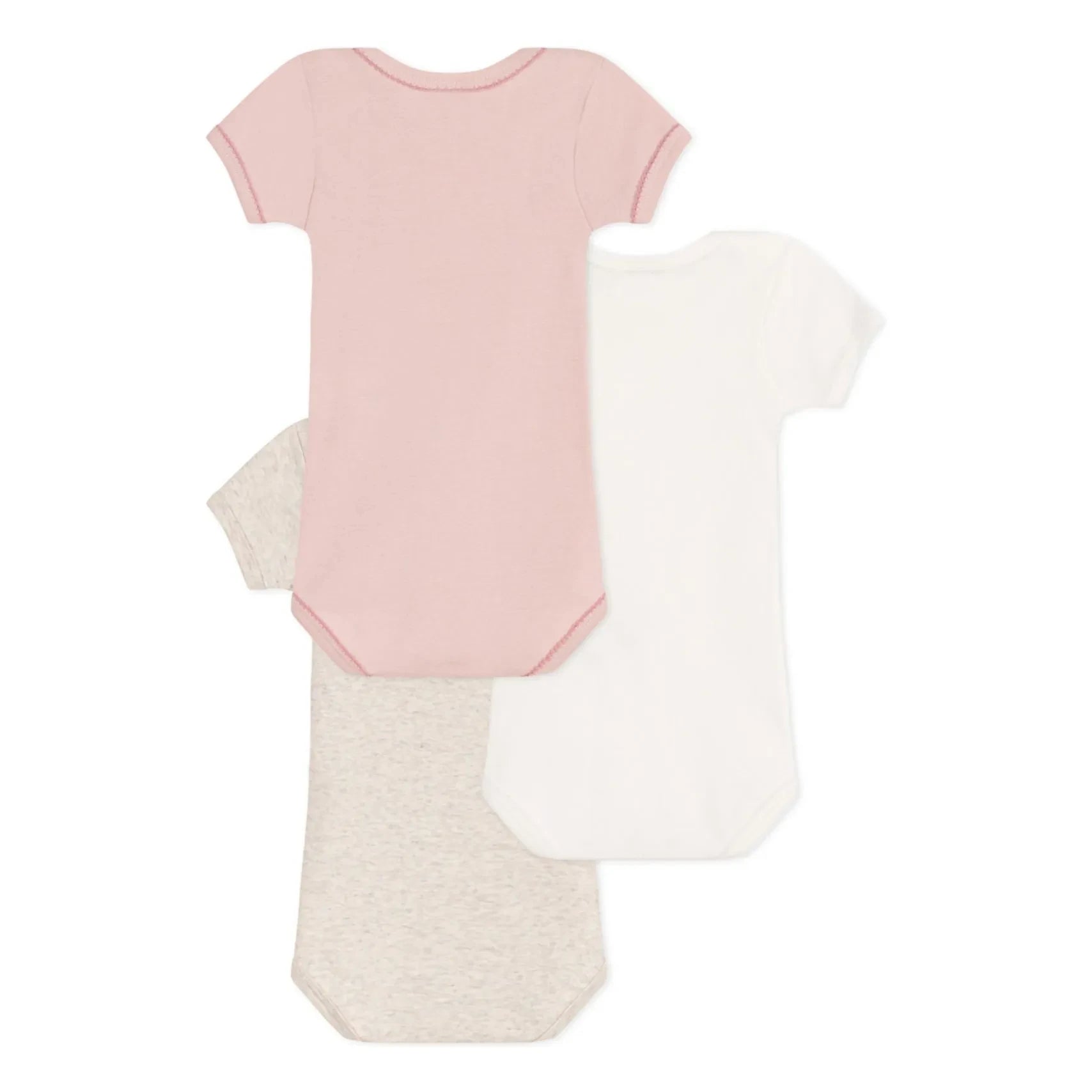 Petit Bateau - Conjunto de 3 bodys | Rosa