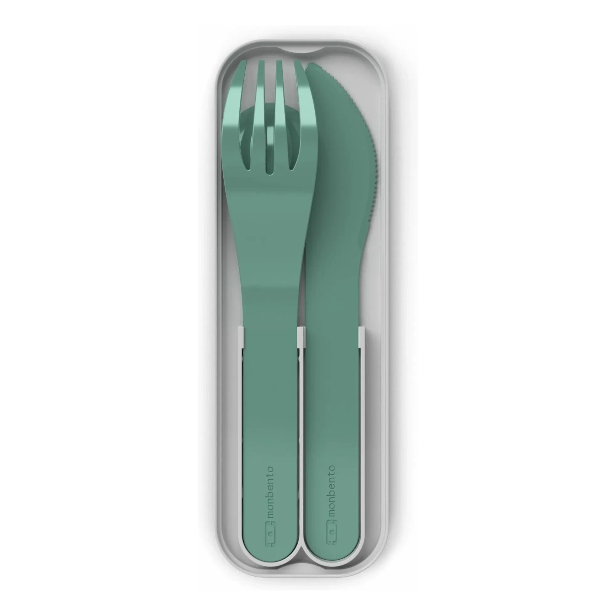 Monbento - MB Pocket Color juego de cubiertos biodegradables | Verde bosque