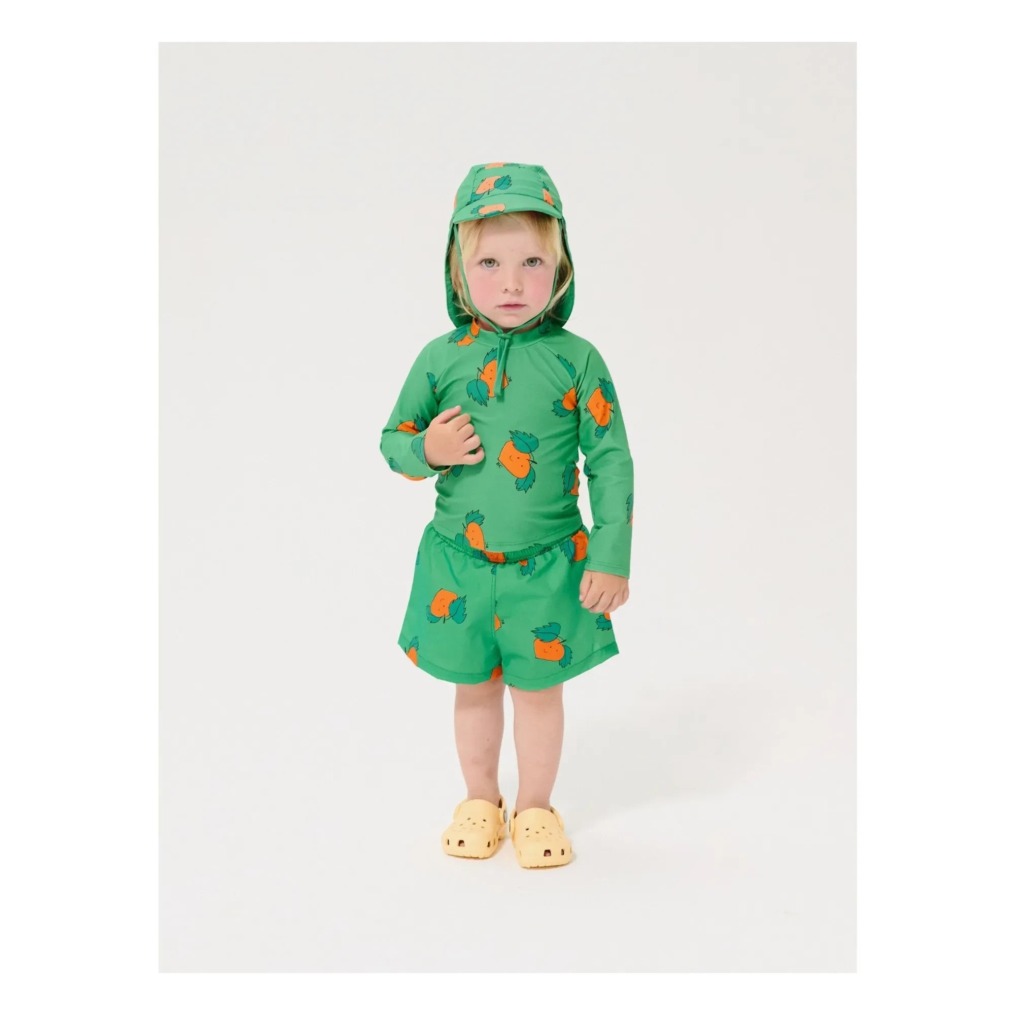 Bobo Choses - Camiseta de baño UV para bebé en fibra reciclada naranja | Verde
