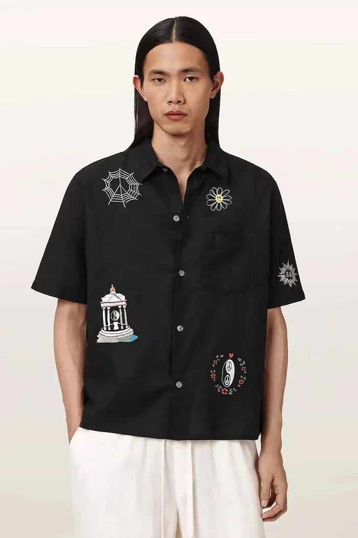 Camisa de lino AllSaints KARLTON