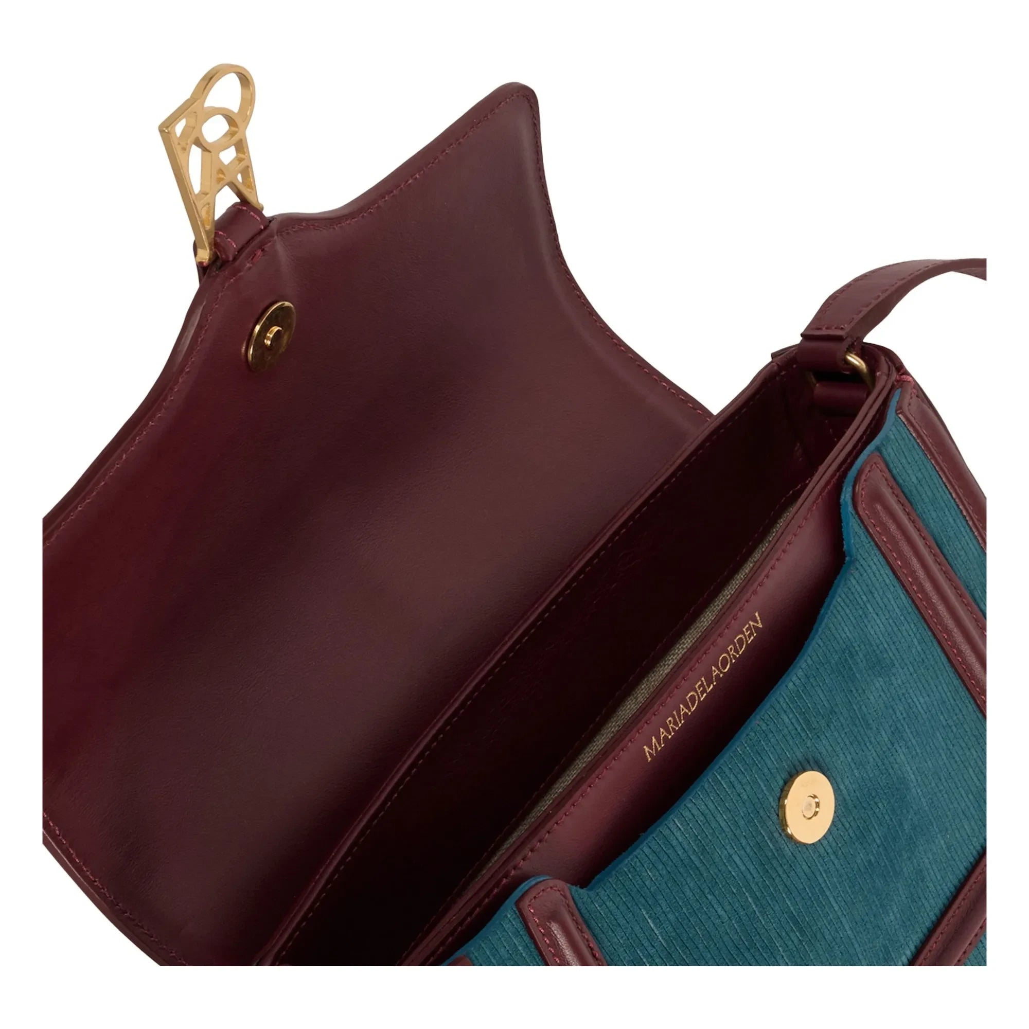Maria de la Orden - Bolso de terciopelo y piel Noah | Azul Petróleo