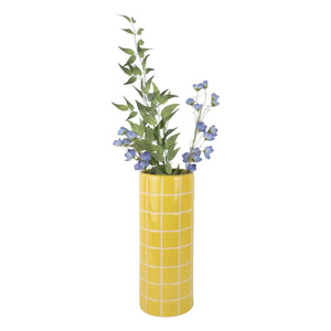 Present Time - Retro Tiles Yuvarlak vazo | Sarı