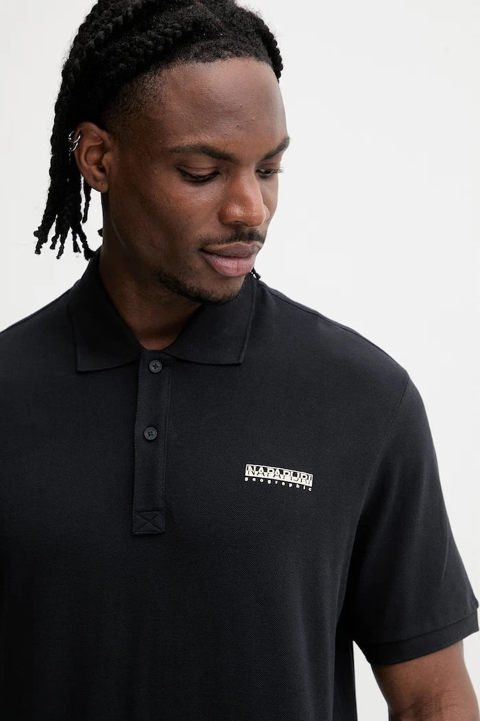 Camiseta de algodón con cuello de caja Napapijri