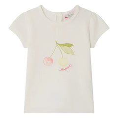 Bonpoint - Camiseta de algodón orgánico Cira Cherry | Crema