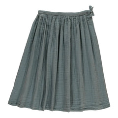 Número 74 - Ava Maxi Falda Gris azulado | Azul Hielo S032