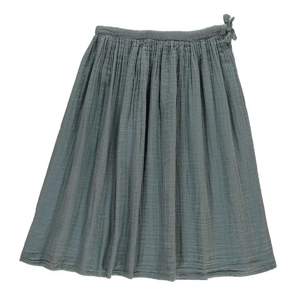 Número 74 - Ava Maxi Falda Gris azulado | Azul Hielo S032