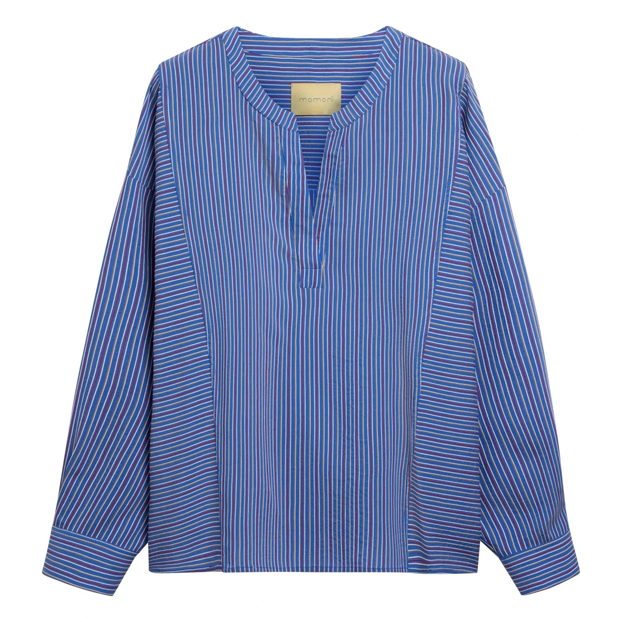 Momoni - Blusa de rayas con pinchos | Azul