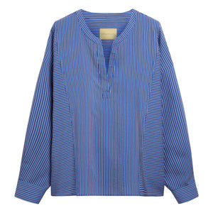 Momoni - Blusa de rayas con pinchos | Azul