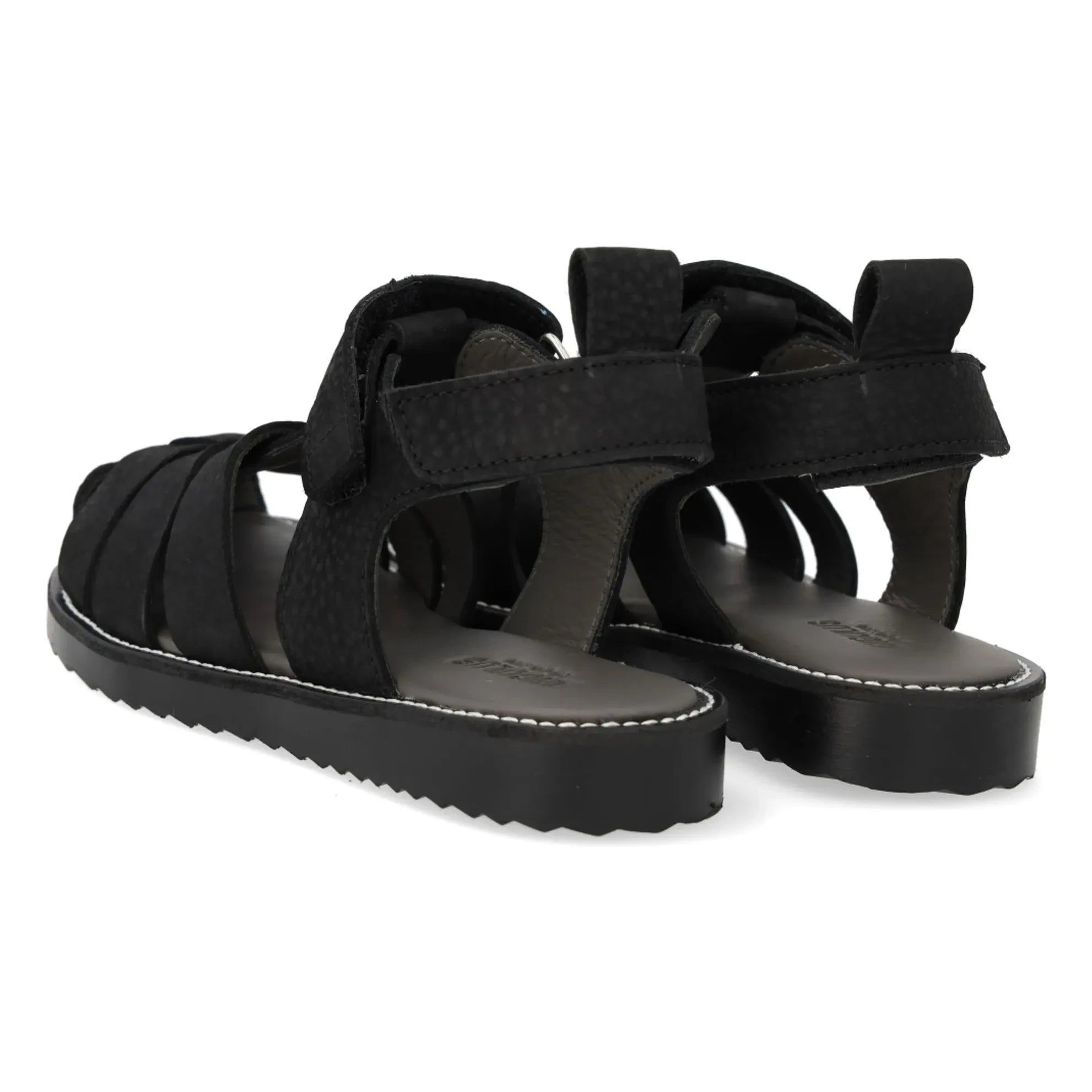 Angulus - Sandalias de nobuk de durazno | Negro