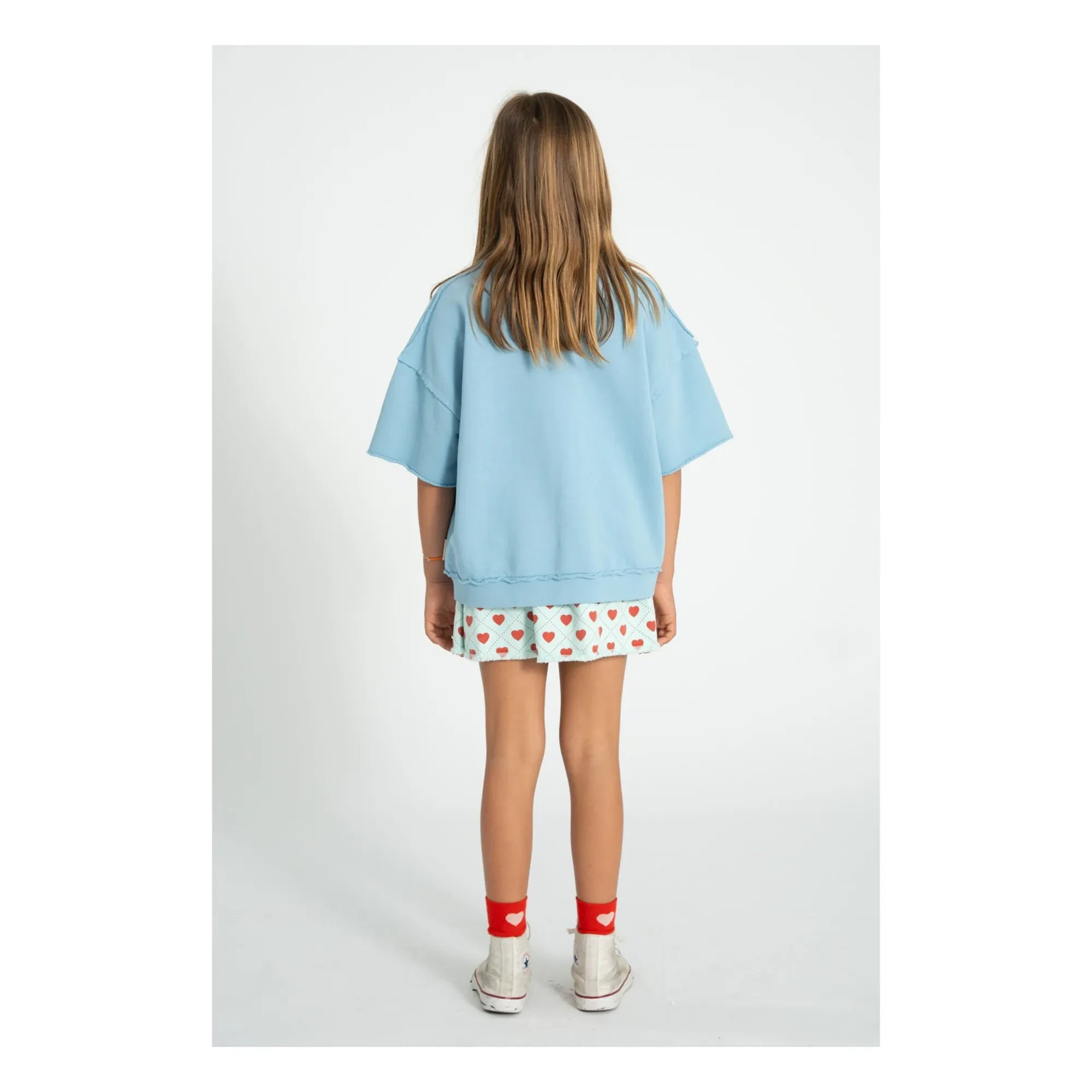 Piupiuchick - Falda Corazón Twill Azul Claro