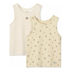Liewood - Conjunto de 2 camisetas de tirantes de algodón orgánico Faris | Beige