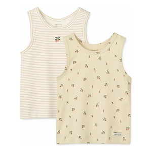 Liewood - Conjunto de 2 camisetas de tirantes de algodón orgánico Faris | Beige