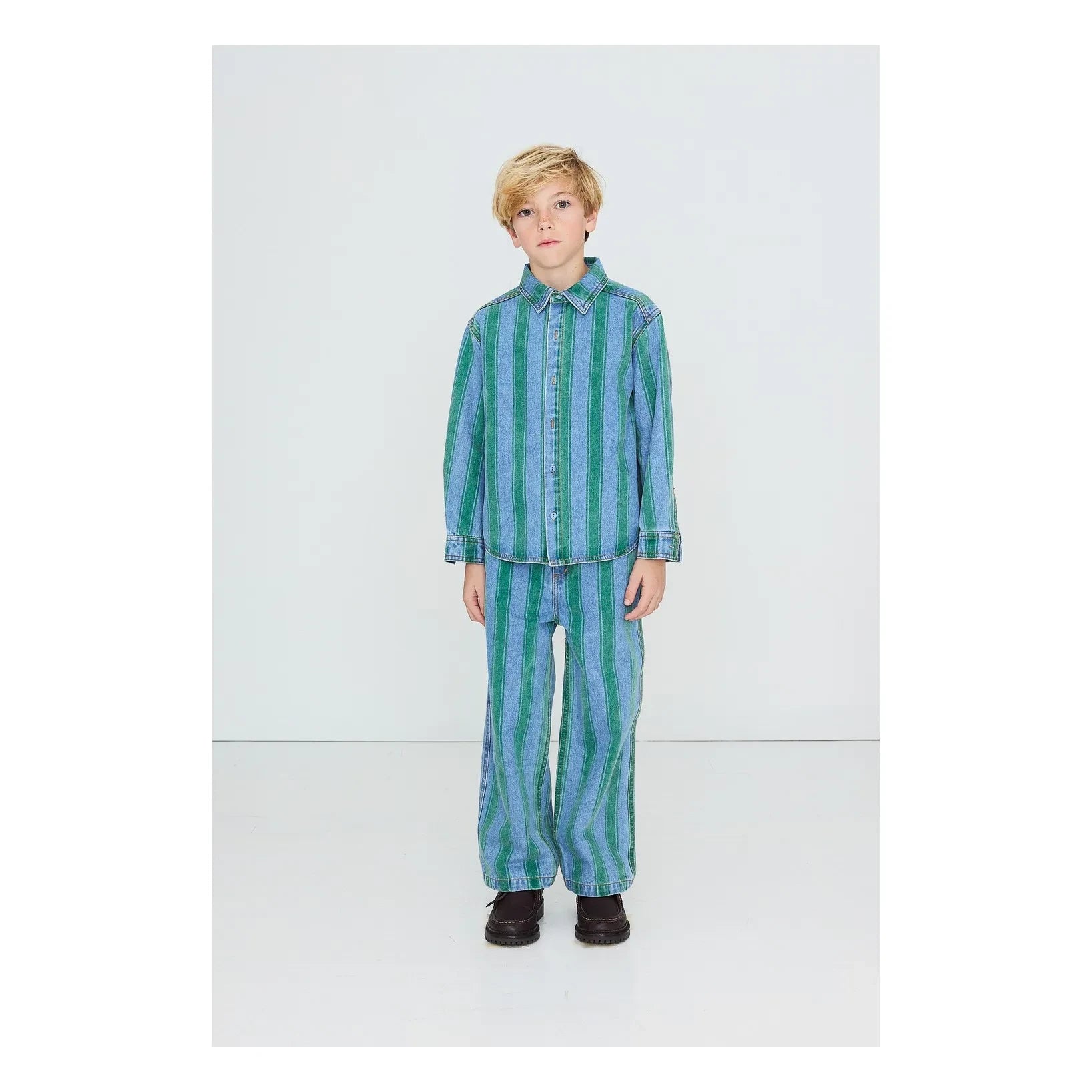 Tinycottons - Camisa vaquera a rayas | Azul