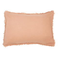 Haomy - Funda de almohada de muselina de algodón orgánico Katni con flecos | Russet