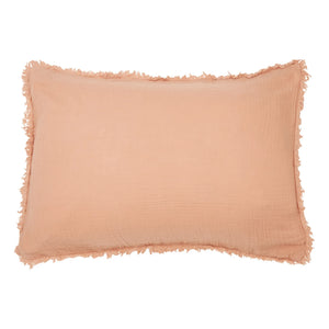 Haomy - Funda de almohada de muselina de algodón orgánico Katni con flecos | Russet