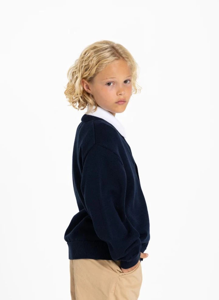 Smallable Kid - Chaqueta de punto orgánica Harcourt | Azul marino